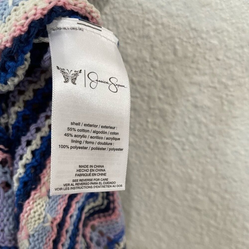 Vintage Crochet Boho Maxi Dress Cottagecore Whimsical Feminine Casual Stretch - Picture 7 of 9